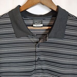 Nike Golf Performance Short Sleeve Polo Shirt Stretch‎ Dri-Fit Striped Black XL